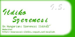 ildiko szerencsi business card